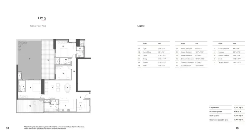 TEDBTW Floor Plan l21g (3BHK)